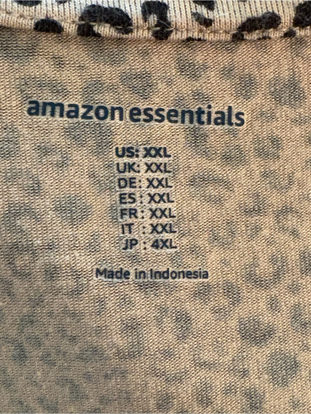 Amazon Essentials Beige and Black Leopard V-Neck Tunic - Picture 3 of 8